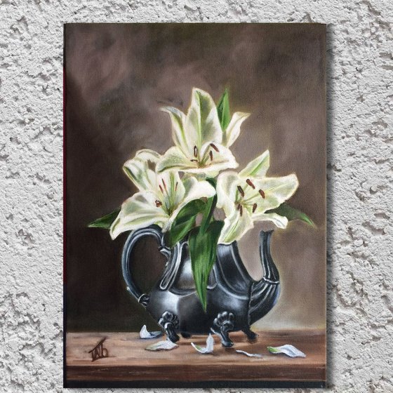 White Lilies in a jug