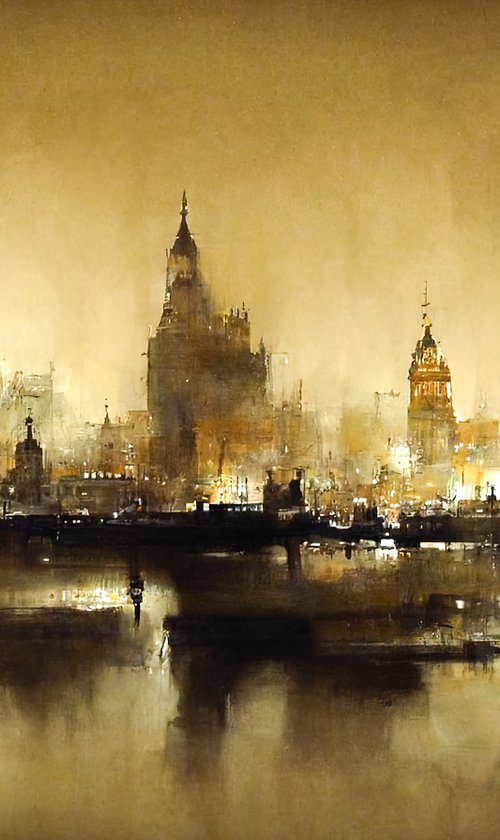 Digital Painting " Abstract London" v10 by Yulia Schuster