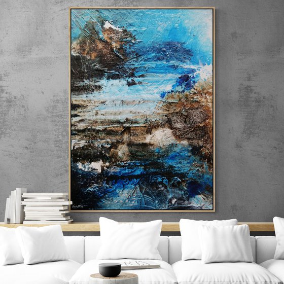 Honeycomb Cove 140cm x 100cm Textured Abstract Art