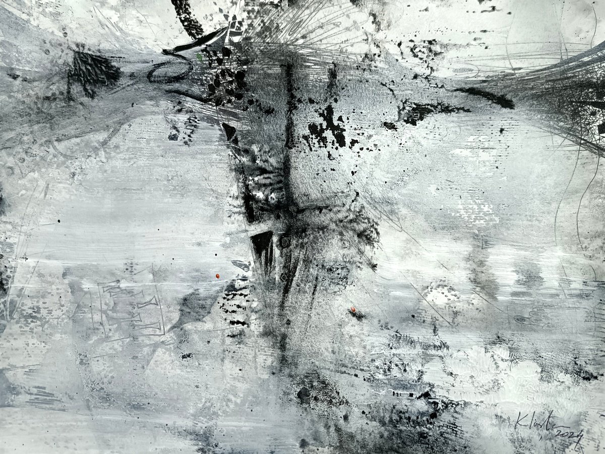 Abstract Landscape Painting By Kloska Ovidiu, 12 X 8", Edge Of World, Original Artwork