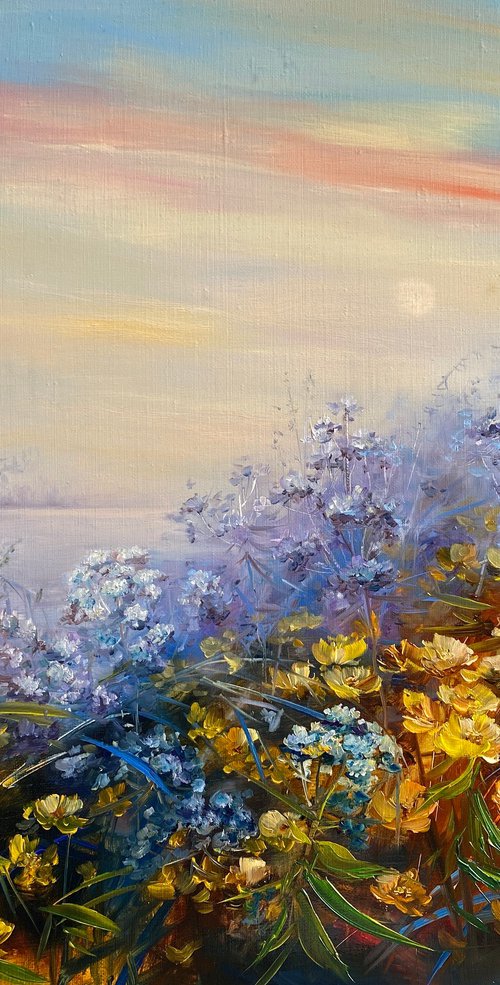 Between autumn and summer. Oil on canvas. by Larisa Batenkova