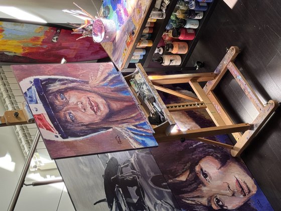 RACERS GAZE ACRYLIC ON CANVAS 80x80cm