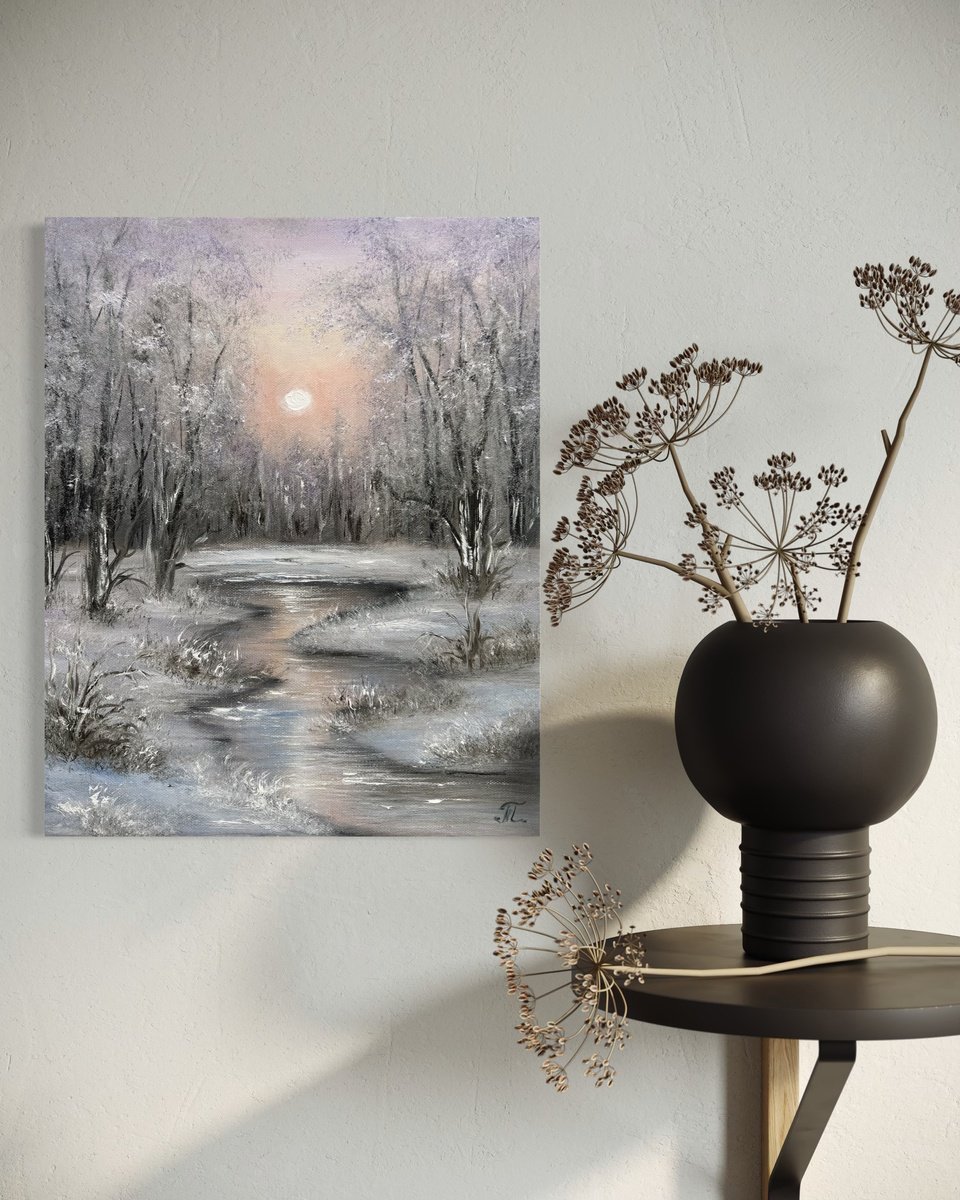 Wintry Glow By Tanja Frost, 12 X 16, Artwork For Sale On Artfinder