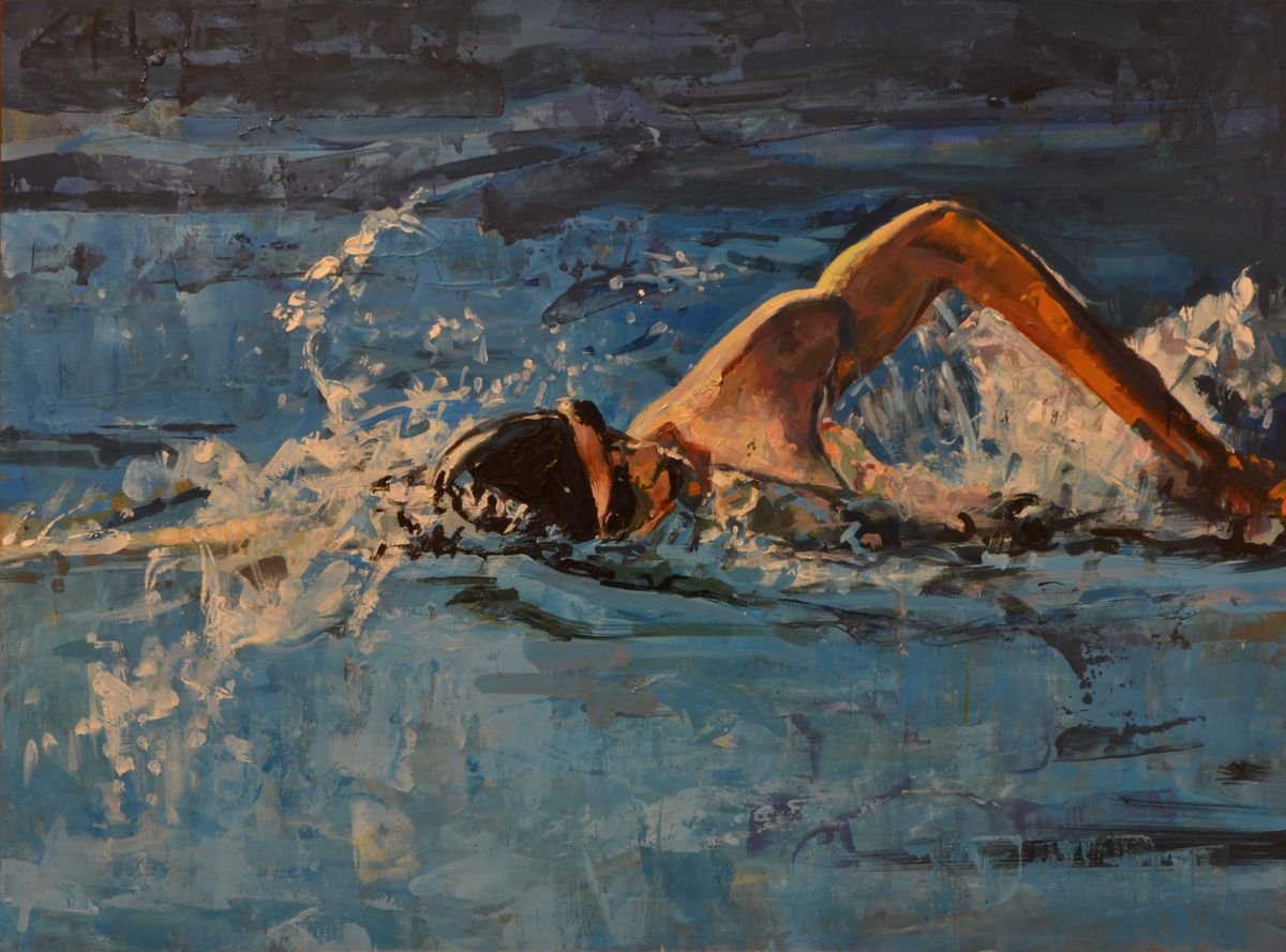 Swimming By Marco Ortolan, 16 X 12, Artwork For Sale On Artfinder