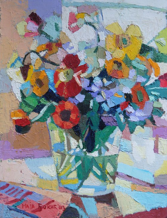 White summer flowers / 26 x 19.8 cm