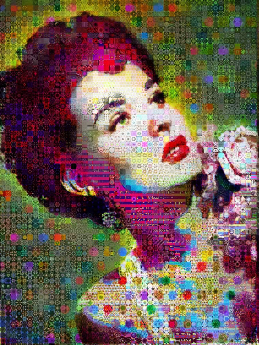 Portrait Collage By John Lijo Bluefish, 50 X 70, As Young As You Feel, Original Artwork