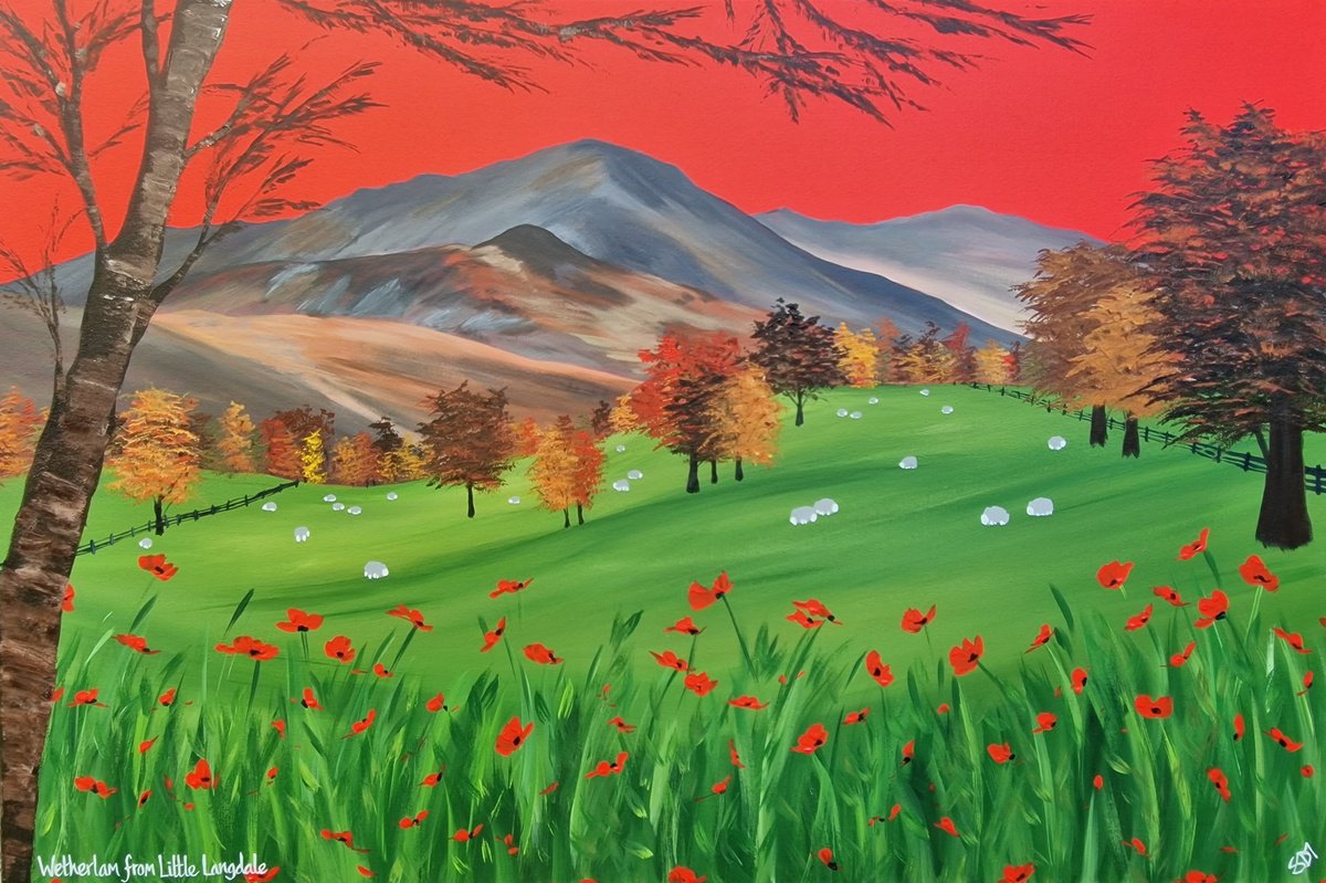 Organic Landscape Acrylic Painting By Sam Martin, 36 X 24", Wetherlam From Little Langdale, Original Artwork