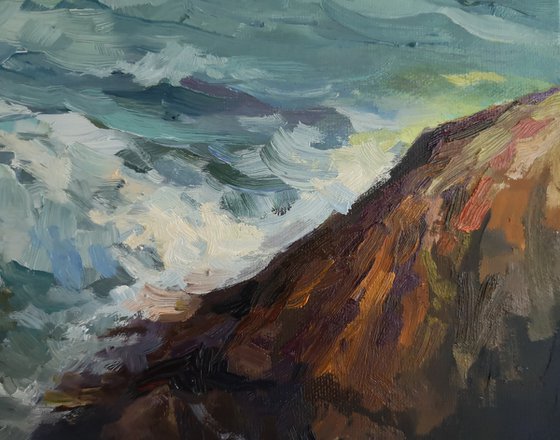 Ocean, seething surf