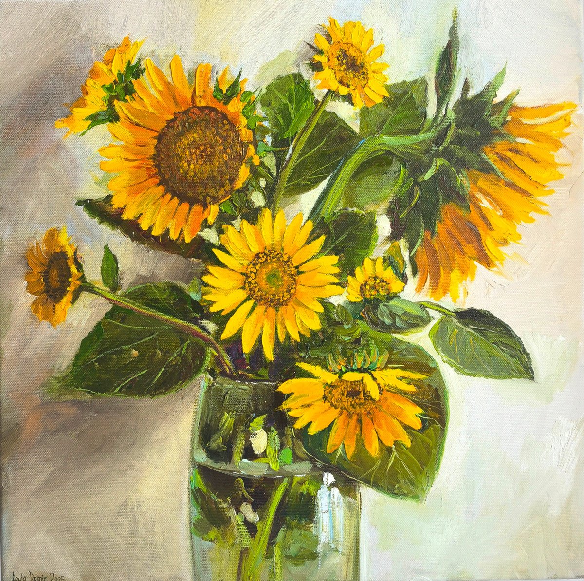 Sunflowers Bouquet By Leyla Demir, 20 X 20, Artwork For Sale On Artfinder