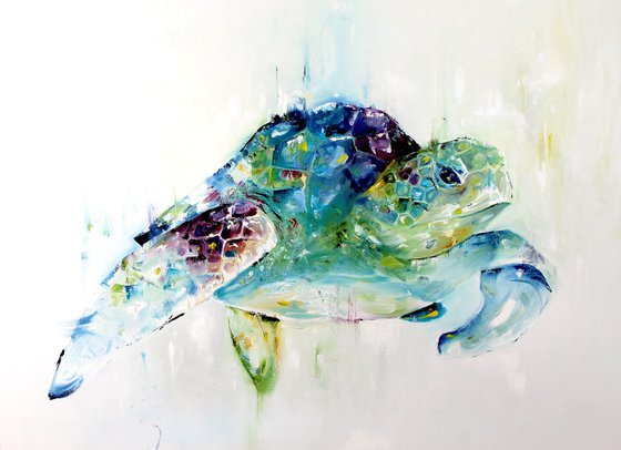 Sea Turtle Painting - Ocean Animal Art