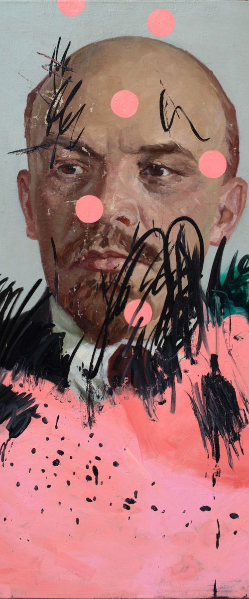 Lenin with Pink Circles by Oleksandr Balbyshev