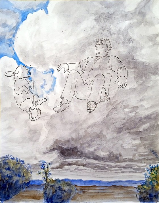 Man in the clouds