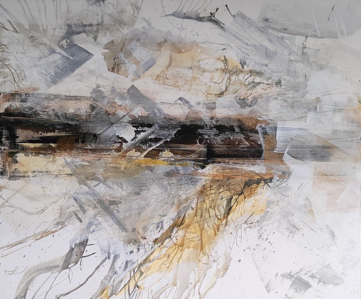 Abstract Acrylic Painting By Carlos Alberto Rizzotti, 47 X 39, Sospeso, Original Artwork