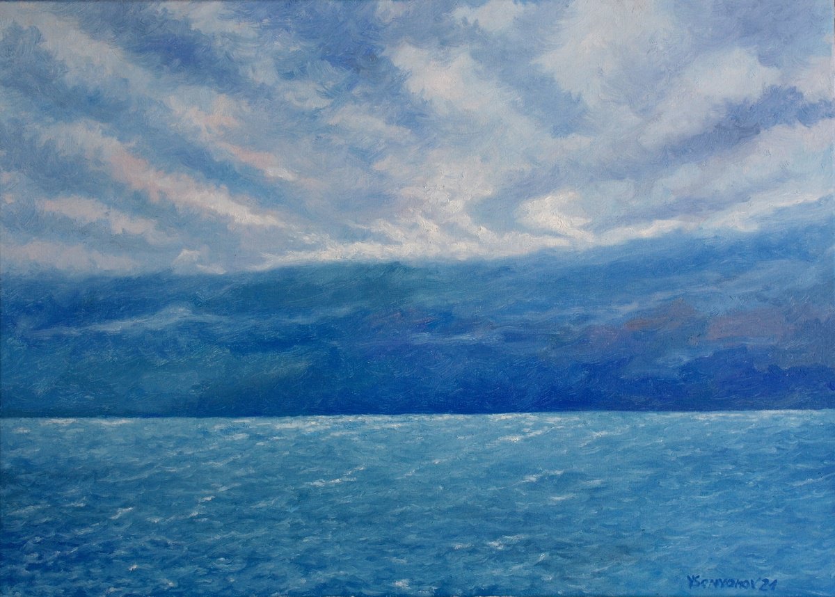 Seascape, Sea Stories - Evening On The Sea 2. By Juri Semjonov, 28 X 20, Artwork For Sale On Artfinder