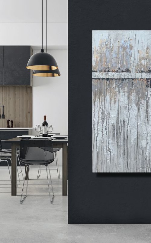 Time to Slow it Down - XL LARGE,  TEXTURED ABSTRACT ART – EXPRESSIONS OF ENERGY AND LIGHT. READY TO HANG! by Julijana Ravbar