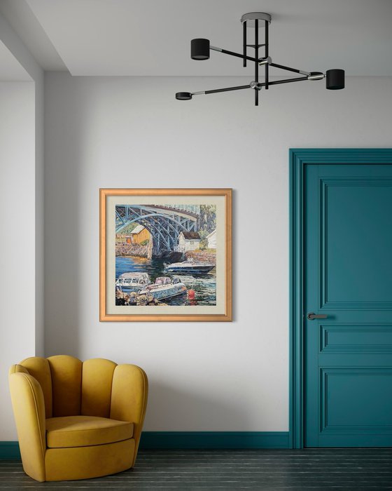 Walking under the bridge