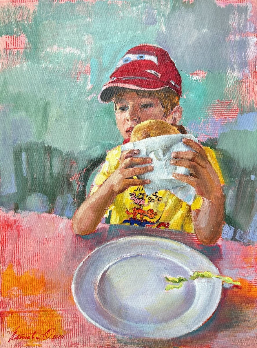 Photorealistic Oil Painting , Bon Appetit By Olha Laptieva, 12 X 16, Artwork For Sale On Artfinder