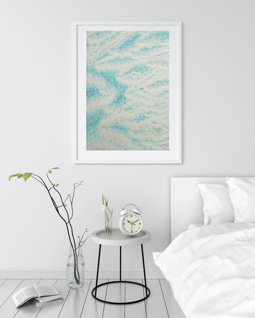 Abstract watercolor illustration in original style inspired by Pamukkale place by Liliya Rodnikova