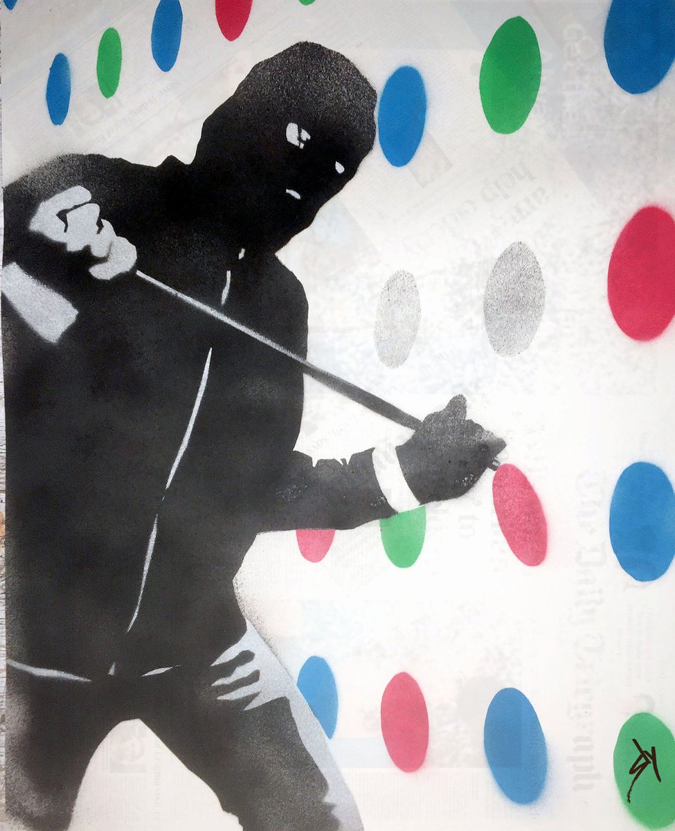 Urban And Pop Painting , Damien Heist 2 (On Urbox). By Juan Sly, 23 X 30, Artwork For Sale On Artfinder