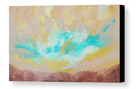 Fulfillment -  between earth and sky; large, colorful abstract; earth colors; home, office decor; gift idea