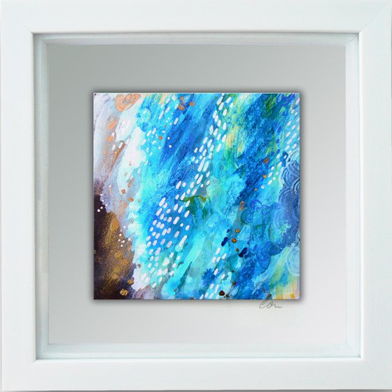 Framed ready to hang original abstract landscape - Underwater