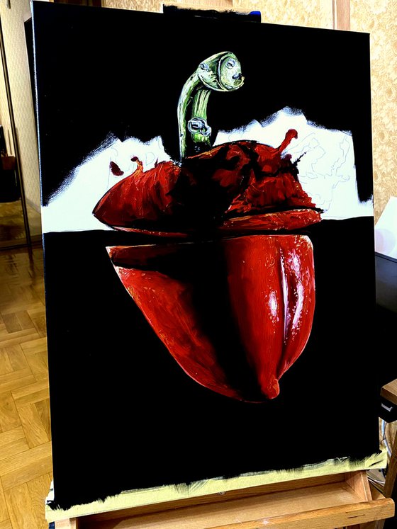 Red pepper underwater