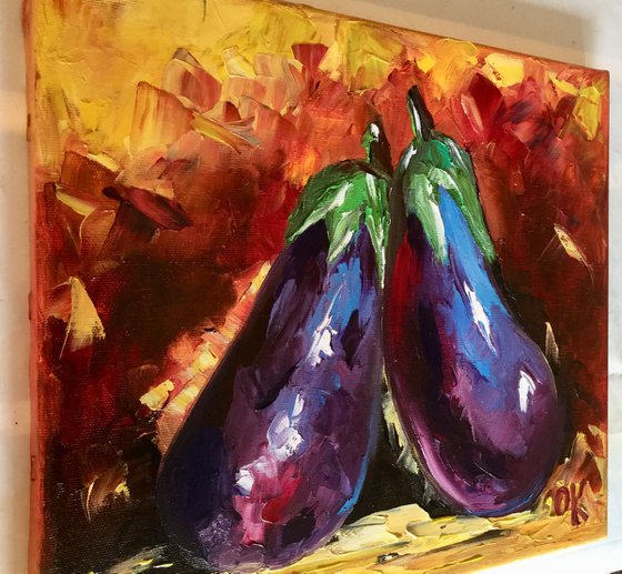 Aubergines. Still life.