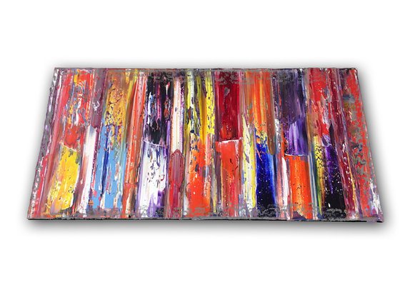 "Awakening 2" - Original Large PMS Oil Painting On Canvas - 48 x 24 inches