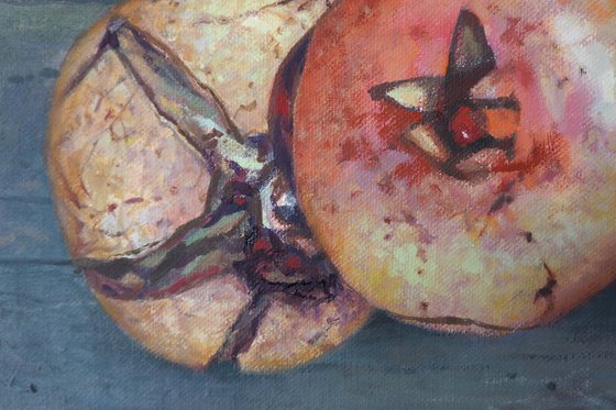 Still life with pomegranates