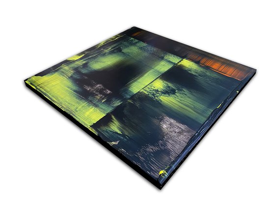 Fab AF - Original PMS Abstract Acrylic Painting On Reclaimed Wood Panel - 14" x 14.5"