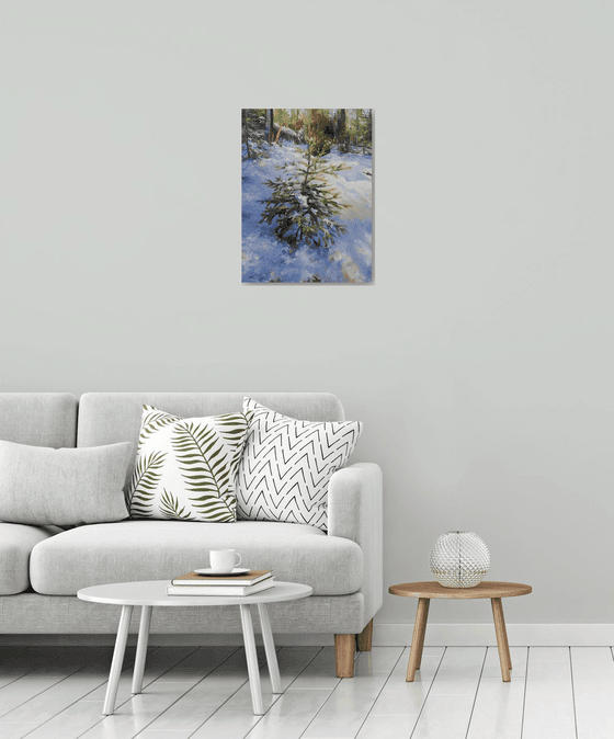 ."Winter beauty", original,one of a kind, oil on canvas painting (18x24")