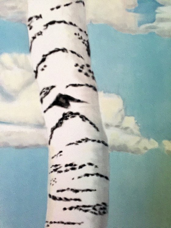 BIRCH TREES, LARGE OIL