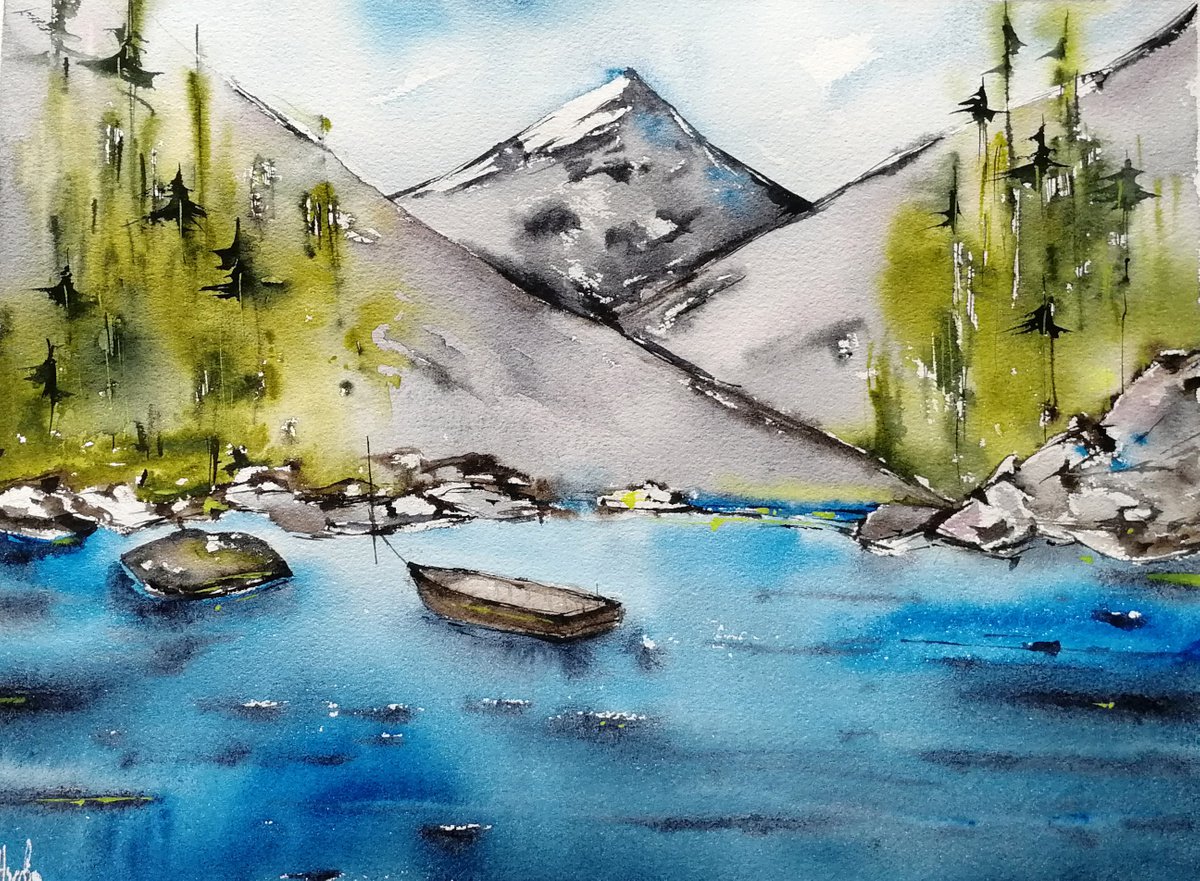 Mountains painting by Marina Zhukova