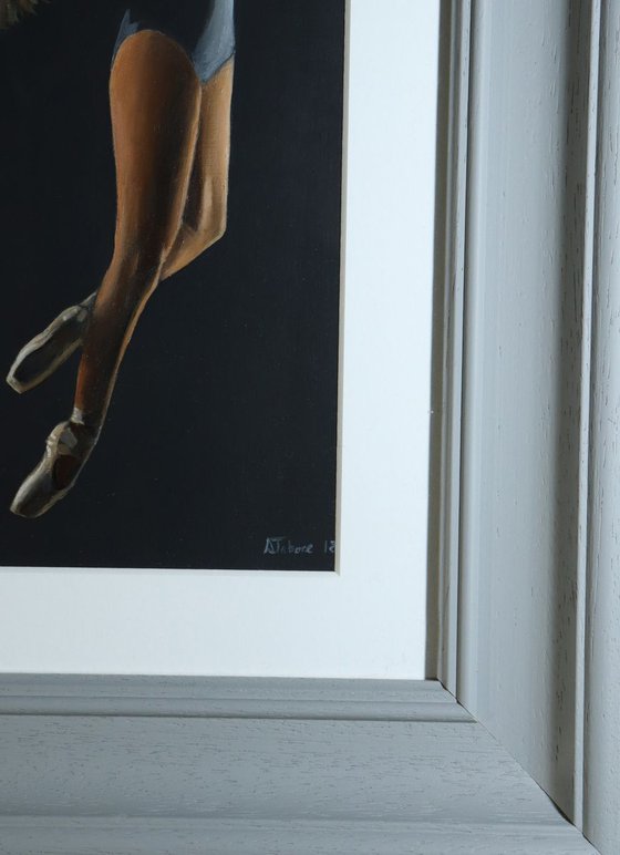 Ballerina Falling Ballet Shoes, Figurative Artwork Framed by Alex Jabore (2018) Perfect Gift