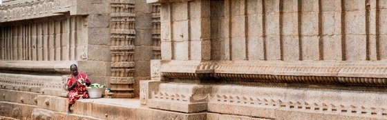 Fruit Seller In Ancient Temple