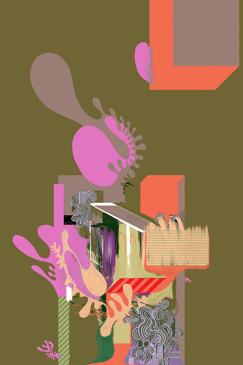 Abstract Giclee Print By Alasdair Willis, 16 X 23, Screen Time, Original Artwork