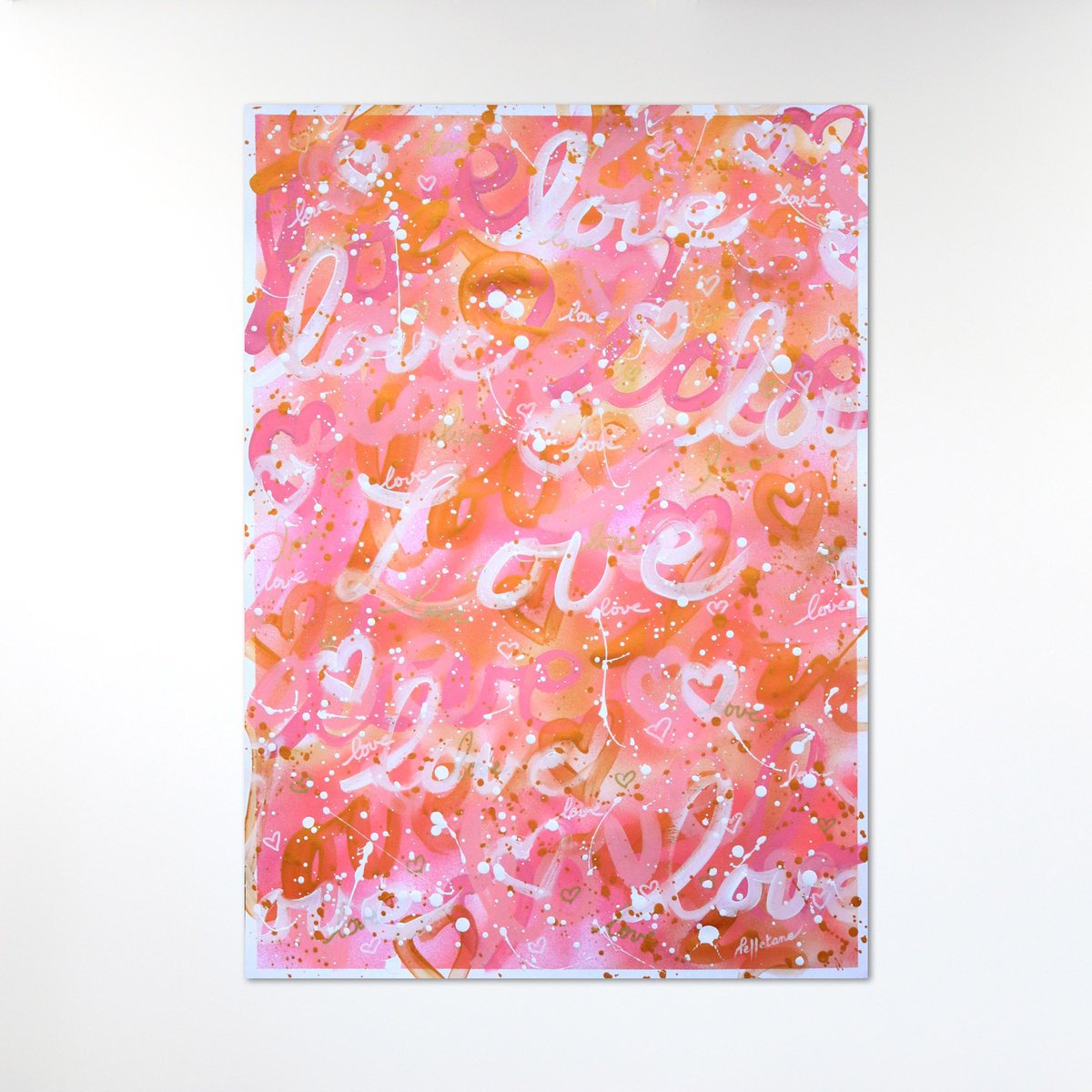 Urban And Pop Abstract Acrylic Painting By Isabelle Pelletane, 20 X 28, Love Love 21, Original Artwork