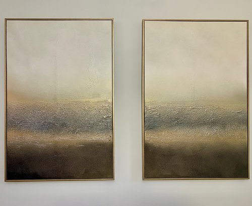 New Horizon - Abstract Diptych by Sarah Berger