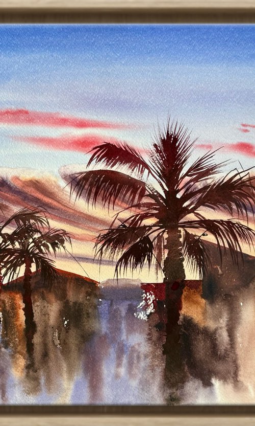 Warm Evening in Sicily Port by Yuliia Sharapova