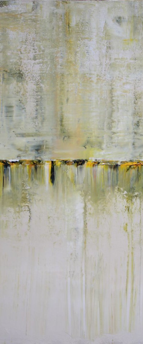 Abstract Black White Yellow Flow by Robert Lynn
