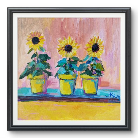 Three Sunflowers