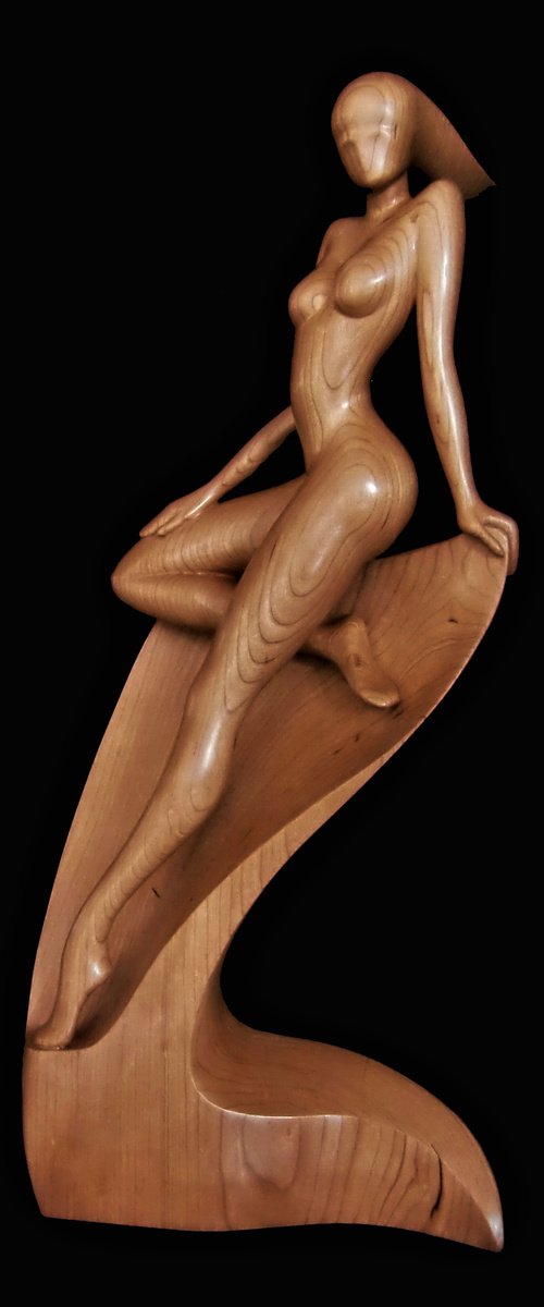 Wood sculpture NYMPH by Jakob Wainshtein