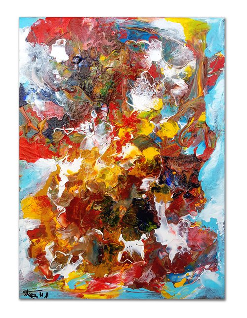 Colorful Housewarming Art Gift, Original Abstract Acrylic, Small Wall Art, Hand-painted Abstract Art, Acrylic Painting on Canvas,  Wall Art by Tamy Moldavsky Azarov