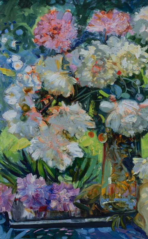 Still Life With Peonies by Khanlar Asadullayev