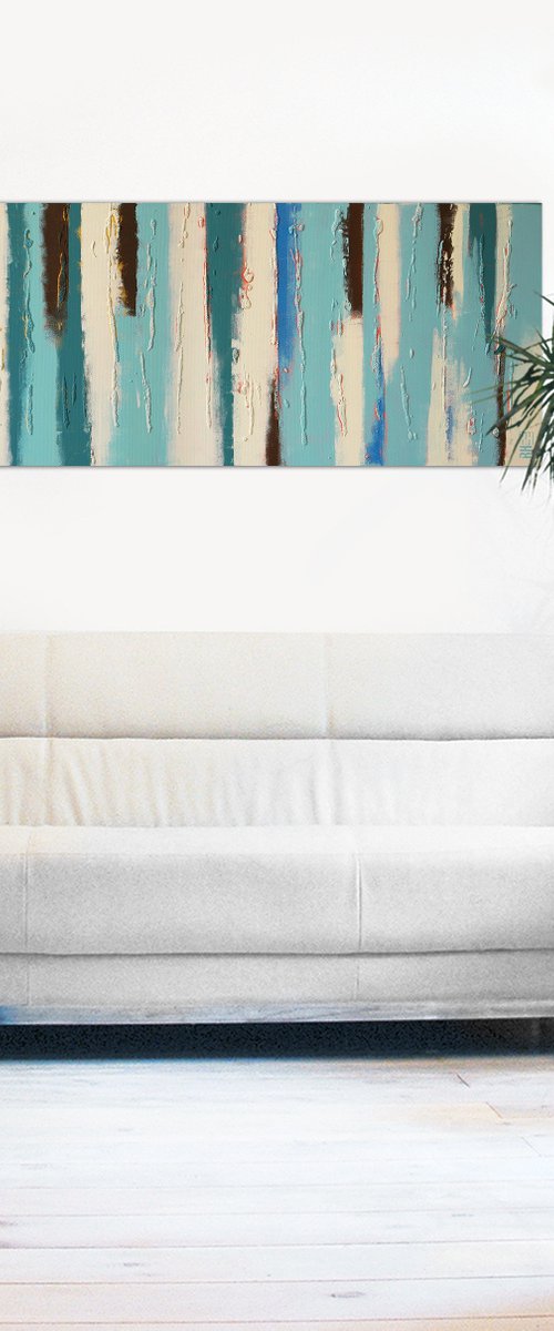 Light Blue Panels 30O - Original Artwork by Ronald Hunter