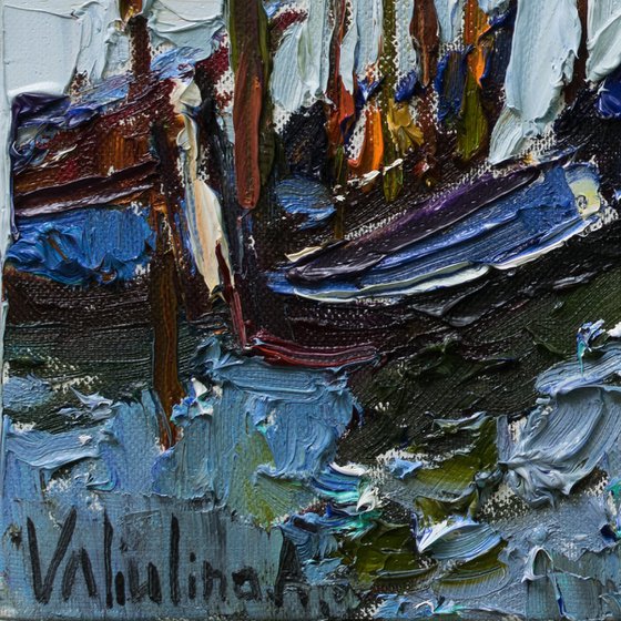 Venice gondolas Original oil painting