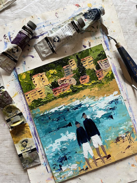 Couple Positano Original Painting