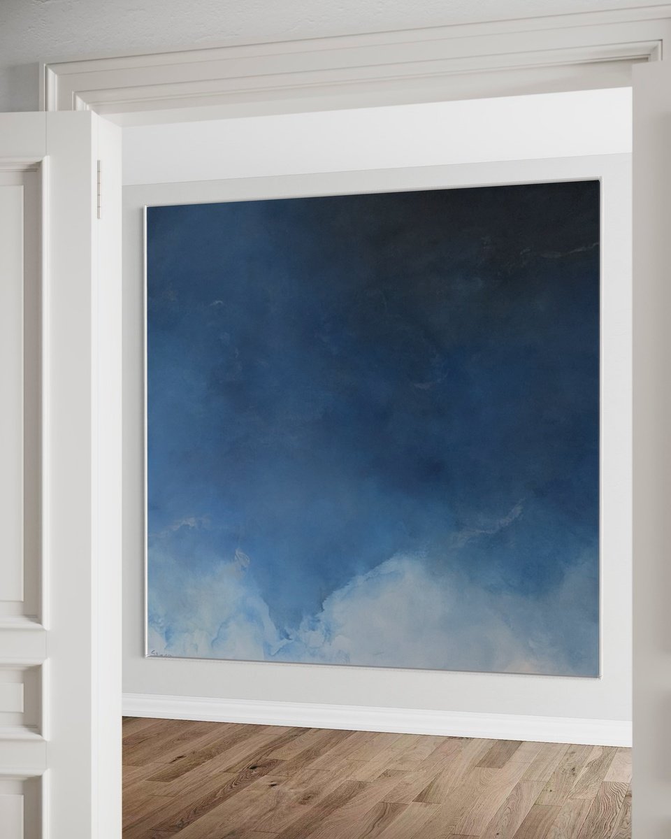 Abstract Acrylic Painting By Gabriela Azar Schreiner, 63 X 63, Serene Waters, Original Artwork