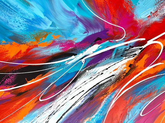 Summer of Love - XL LARGE,  MODERN ABSTRACT ART – EXPRESSIONS OF ENERGY AND LIGHT. READY TO HANG!