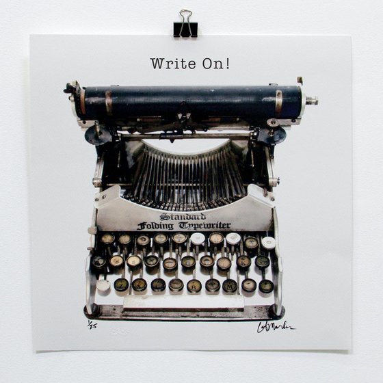 Write on! - Original Vintage Typewriter Art by LA Marler